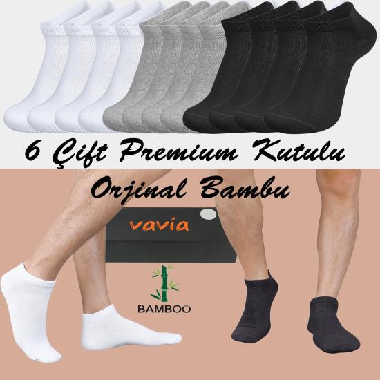 vavia basic serisi patik çorap premium bambu özel kutulu